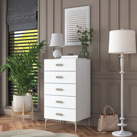 Dulap, Hanah Home, BE106, 55.4x105.4x45 cm, PAL melaminat, Alb