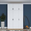 Dulap pentru haine, Hanah Home, BA104, 145x239x55 cm, PAL melaminat, Nuc/Alb