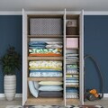 Dulap pentru haine, Hanah Home, BA104, 145x239x55 cm, PAL melaminat, Nuc/Alb