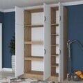 Dulap pentru haine, Hanah Home, BA104, 145x239x55 cm, PAL melaminat, Nuc/Alb
