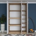 Dulap pentru haine, Hanah Home, BA104, 145x239x55 cm, PAL melaminat, Nuc/Alb