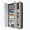 Dulap pentru haine, Hanah Home, BA104, 145x239x55 cm, PAL melaminat, Nuc/Alb