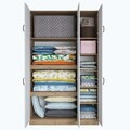 Dulap pentru haine, Hanah Home, BA104, 145x239x55 cm, PAL melaminat, Nuc/Alb