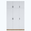 Dulap pentru haine, Hanah Home, BA104, 145x239x55 cm, PAL melaminat, Nuc/Alb