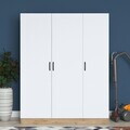 Dulap pentru haine, Hanah Home, BA105, 145x181.9x55 cm, PAL melaminat, Nuc/Alb