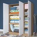 Dulap pentru haine, Hanah Home, BA105, 145x181.9x55 cm, PAL melaminat, Nuc/Alb