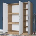 Dulap pentru haine, Hanah Home, BA105, 145x181.9x55 cm, PAL melaminat, Nuc/Alb