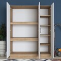 Dulap pentru haine, Hanah Home, BA105, 145x181.9x55 cm, PAL melaminat, Nuc/Alb
