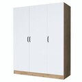 Dulap pentru haine, Hanah Home, BA105, 145x181.9x55 cm, PAL melaminat, Nuc/Alb