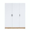 Dulap pentru haine, Hanah Home, BA105, 145x181.9x55 cm, PAL melaminat, Nuc/Alb