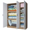 Dulap pentru haine, Hanah Home, BA105, 145x181.9x55 cm, PAL melaminat, Nuc/Alb