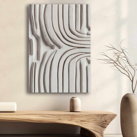 Tablou decorativ, 70100Wabisabi-032, Lemn masiv, Material: 100% PÂNZĂ DE POLIESTER, Multicolor