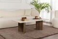 Masuta de cafea, Hanah Home, Sabin, 119x40x60 cm, PAL, Travertin / Nuc Venezia