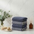 Set prosoape, L'essentiel Maison, Stripe Melange, Bumbac, Albastru inchis