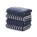 Set prosoape, L'essentiel Maison, Stripe Melange, Bumbac, Albastru inchis
