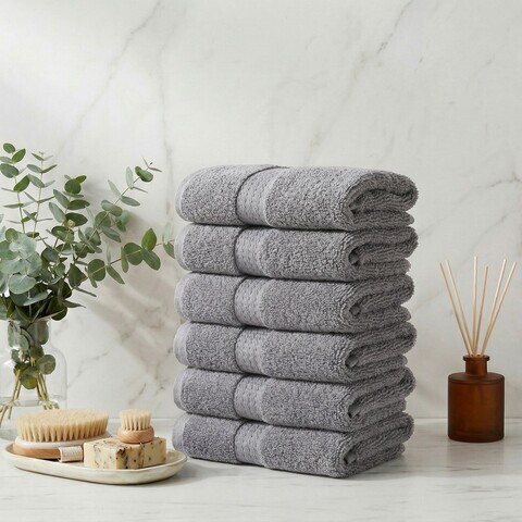 Set prosoape, L'essentiel Maison, Carefree, Bumbac, Gri