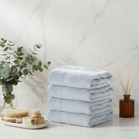 Set prosoape, L'essentiel Maison, List, Bumbac, Albastru deschis