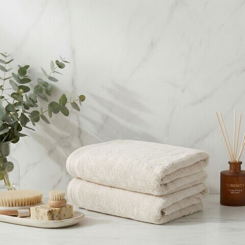 Set prosoape de baie, L'essentiel Maison, Unceasing, Bumbac, Ecru