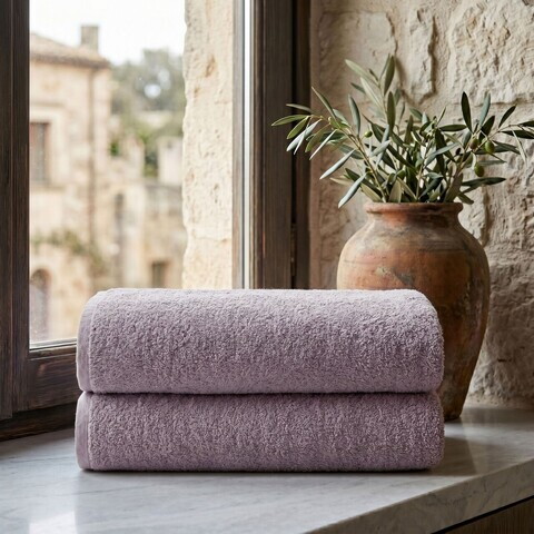 Set prosoape de baie, L'essentiel Maison, Slick, Bumbac, Gri