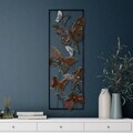 Decoratiune de perete, Kelebek 3, Metal, Dimensiuni: 32 x 90 x 4 cm, Multicolor