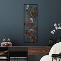 Decoratiune de perete, Kelebek 3, Metal, Dimensiuni: 32 x 90 x 4 cm, Multicolor