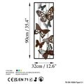 Decoratiune de perete, Kelebek 3, Metal, Dimensiuni: 32 x 90 x 4 cm, Multicolor