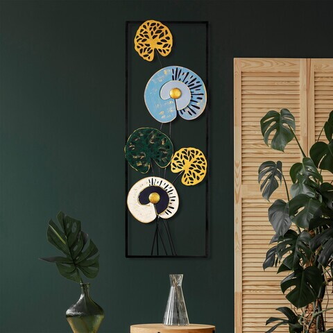 Decoratiune de perete, Grape Vine 1 (3), Metal, Dimensiuni: 32 x 90 x 4 cm, Multicolor