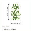 Decoratiune de perete, Do More Of What Makes You Happy, MDF/MUȘCHI, Dimensiune: 41 x 70 cm, Verde