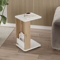 Masuta, Hanah Home, MIN1-SW, 32x42x55 cm, PAL, Stejar / Alb