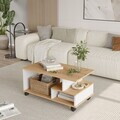 Masuta de cafea, Hanah Home, MIN9-SW, 90x42.5x51 cm, PAL, Stejar / Alb