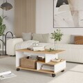 Masuta de cafea, Hanah Home, MIN9-SW, 90x42.5x51 cm, PAL, Stejar / Alb