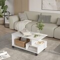 Masuta de cafea, Hanah Home, MIN9-W, 90x42.5x51 cm, PAL, Alb