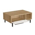 Masuta de cafea, Hanah Home, ON2-SW, 90x37.6x60 cm, PAL, Stejar / Alb