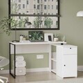 Birou, Hanah Home, Nor1-W, 129.8x70x90 cm, PAL, Alb