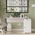 Birou, Hanah Home, Nor1-W, 129.8x70x90 cm, PAL, Alb