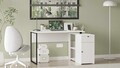 Birou, Hanah Home, Nor1-W, 129.8x70x90 cm, PAL, Alb