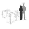 Birou, Hanah Home, Nor1-W, 129.8x70x90 cm, PAL, Alb