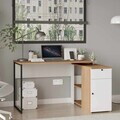 Birou, Hanah Home, Nor1-Sw, 129.8x70x90 cm, PAL, Natural/Alb
