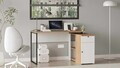 Birou, Hanah Home, Nor1-Sw, 129.8x70x90 cm, PAL, Natural/Alb