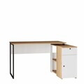 Birou, Hanah Home, Nor1-Sw, 129.8x70x90 cm, PAL, Natural/Alb