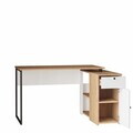 Birou, Hanah Home, Nor1-Sw, 129.8x70x90 cm, PAL, Natural/Alb