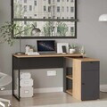 Birou, Hanah Home, Nor1-Sa, 129.8x70x90 cm, PAL, Natural / Antracit