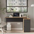 Birou, Hanah Home, Nor1-Sa, 129.8x70x90 cm, PAL, Natural / Antracit