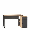 Birou, Hanah Home, Nor1-Sa, 129.8x70x90 cm, PAL, Natural / Antracit