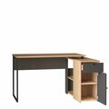 Birou, Hanah Home, Nor1-Sa, 129.8x70x90 cm, PAL, Natural / Antracit