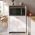 Dulap multifunctional, Hanah Home, Vrn1-Sw, 68.6x86.8x35 cm, PAL, Natural/Alb