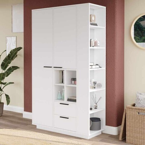 Dulap multifunctional, Hanah Home, Frt1-W, 110x190x45 cm, PAL, Alb
