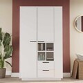 Dulap multifunctional, Hanah Home, Frt1-W, 110x190x45 cm, PAL, Alb