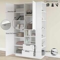Dulap multifunctional, Hanah Home, Frt1-W, 110x190x45 cm, PAL, Alb