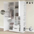 Dulap multifunctional, Hanah Home, Frt1-W, 110x190x45 cm, PAL, Alb